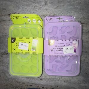 NEW 2 Sets Cook With Color CWC Silicone Ice Cube Mold Cowboy Avocado Reusable